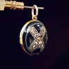 Antique Banded Onyx and Diamond 'Kiss' Pendant