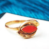 Mid Century Peach Coral Dress Ring