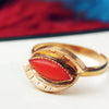 Mid Century Peach Coral Dress Ring