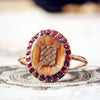 Georgian Garnet Woven Hair Memorial Ring