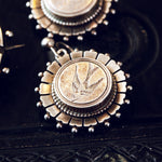 Antique Victorian Silver Set of Earrings & Brooch