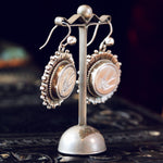Antique Victorian Silver Set of Earrings & Brooch