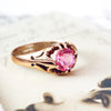 Hand Carved Antique Rosebud Pink Paste RingHand Carved Antique Rosebud Pink Paste Ring