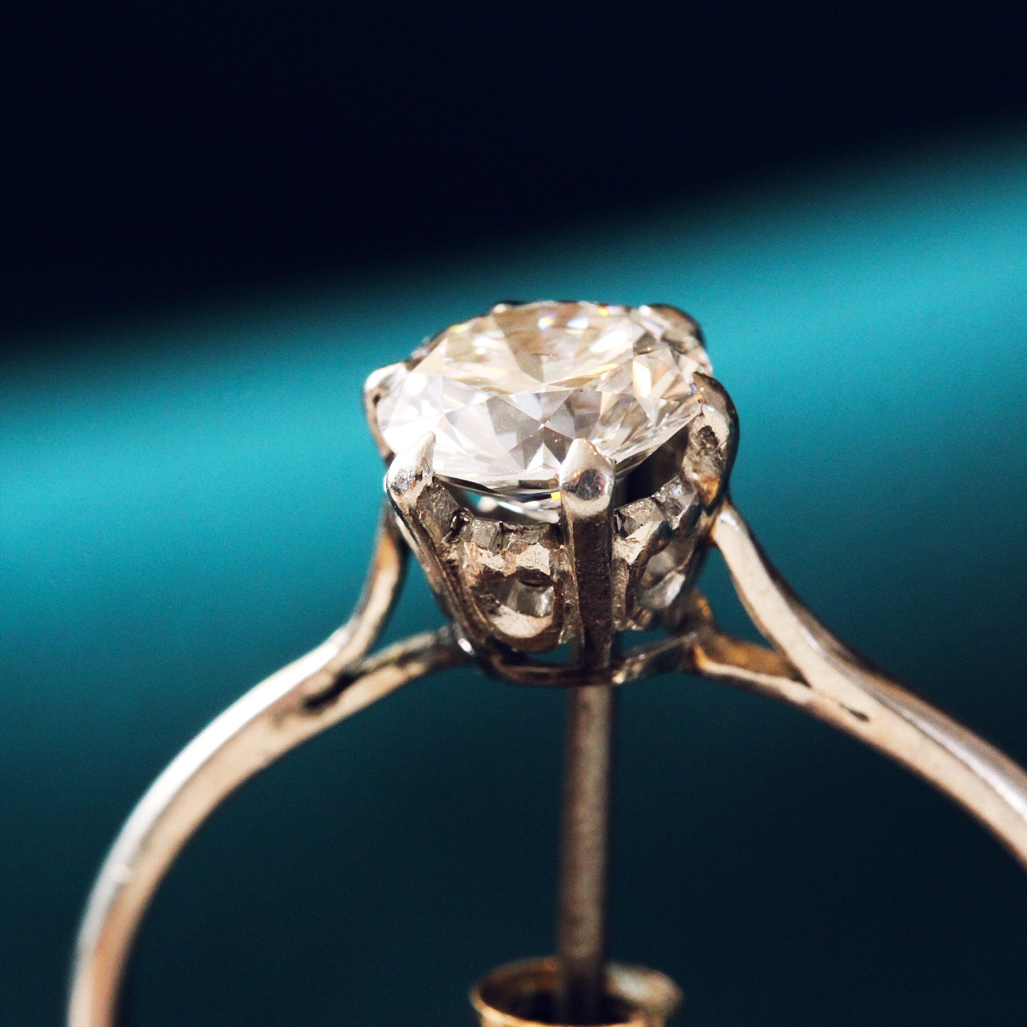 Antique crown setting engagement ring shop