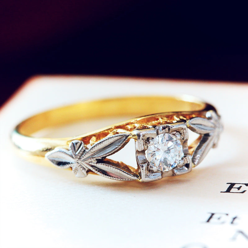 Vintage Diamond Solitaire Engagement Ring