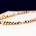 Date 1978 9ct Rosey Gold Figaro Chain Bracelet