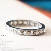 Vintage Glitter! Size 'M and a half' or '6.5' Full Diamond Eternity Ring