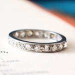 Vintage Glitter! Size 'M and a half' or '6.5' Full Diamond Eternity Ring