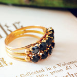 Vintage 18ct Gold Black Paste Ring