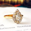 Pear Shaped  Hand Cut Diamond Cluster Ring