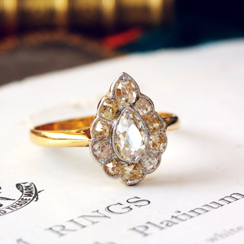 Diamond shaped cheap cluster ring