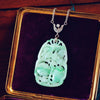 Divine Deco Styled Vintage Jadeite & Diamond Pendant