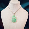 Divine Deco Styled Vintage Jadeite & Diamond Pendant