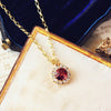 Divine Garnet & Rose Cut Diamond Pendant