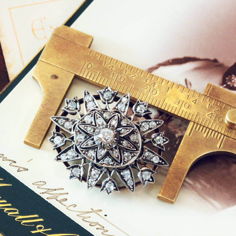 Regal Victorian Diamond Star Brooch/Pendant