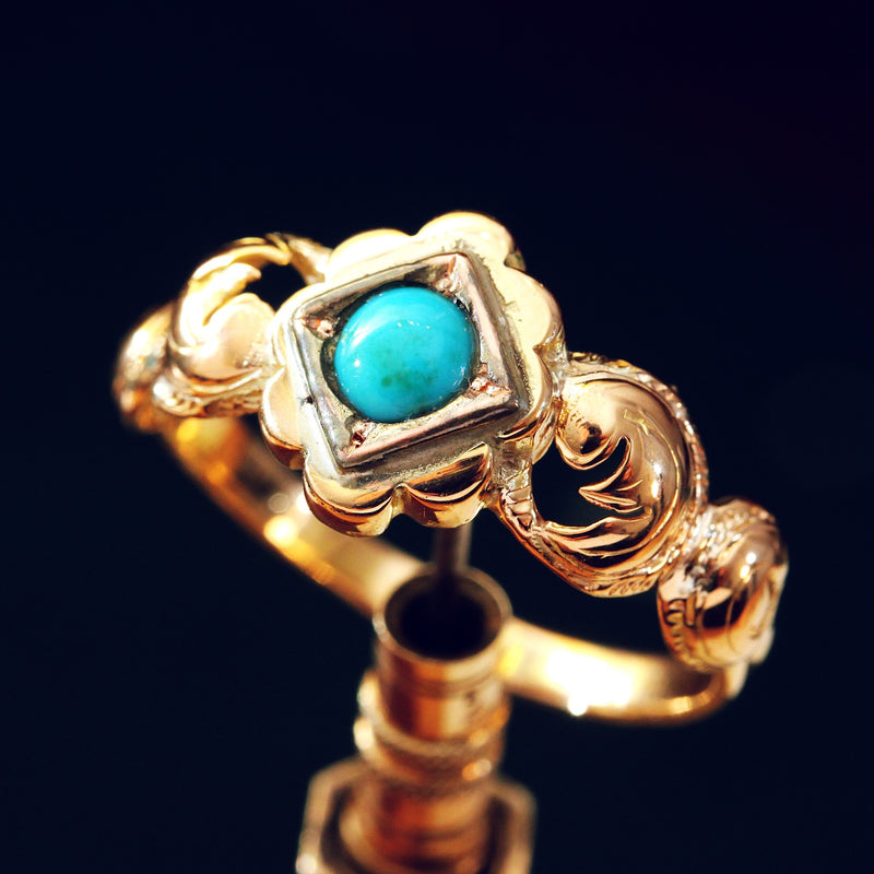 Early Victorian Turquoise and Gold Ring