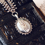 Antique Victorian Silver Locket and Collarette