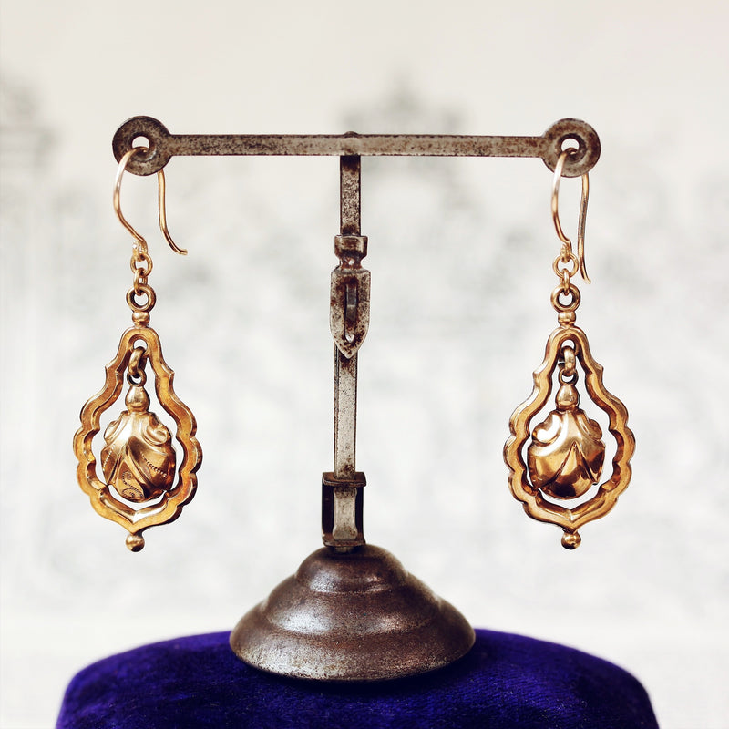Victorian Gold Cased Drop Earrings