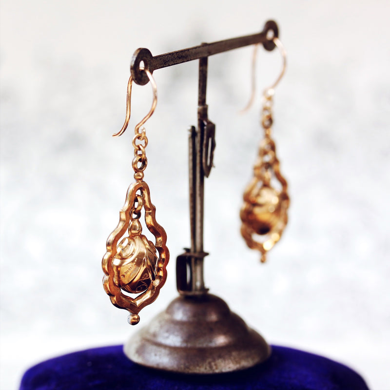 Victorian Gold Cased Drop Earrings