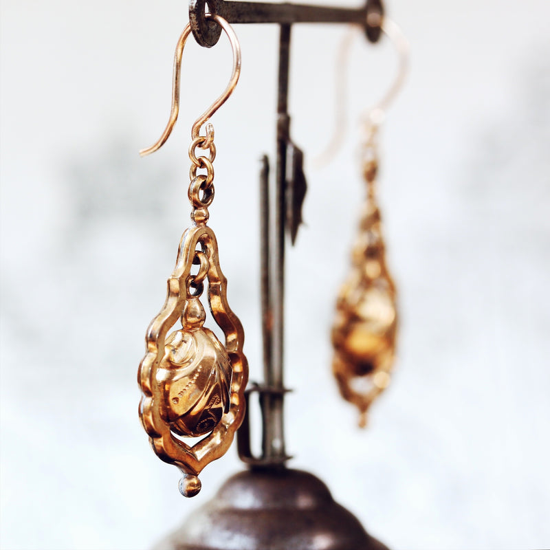 Victorian Gold Cased Drop Earrings