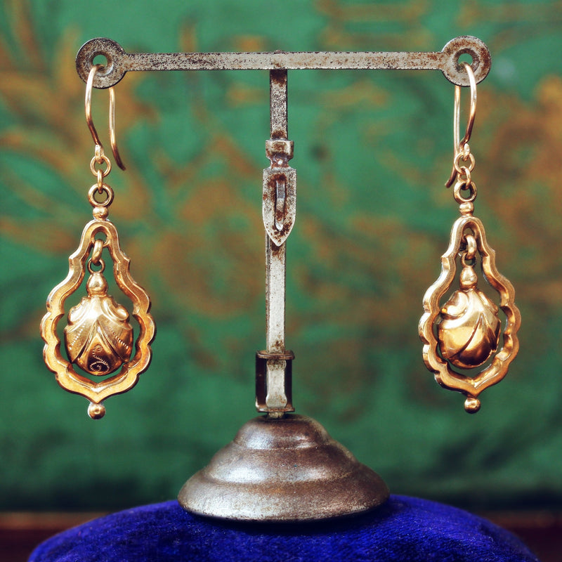 Victorian Gold Cased Drop Earrings