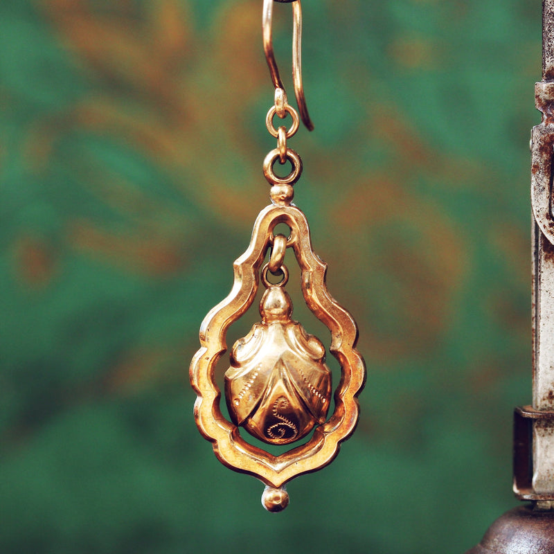 Victorian Gold Cased Drop Earrings