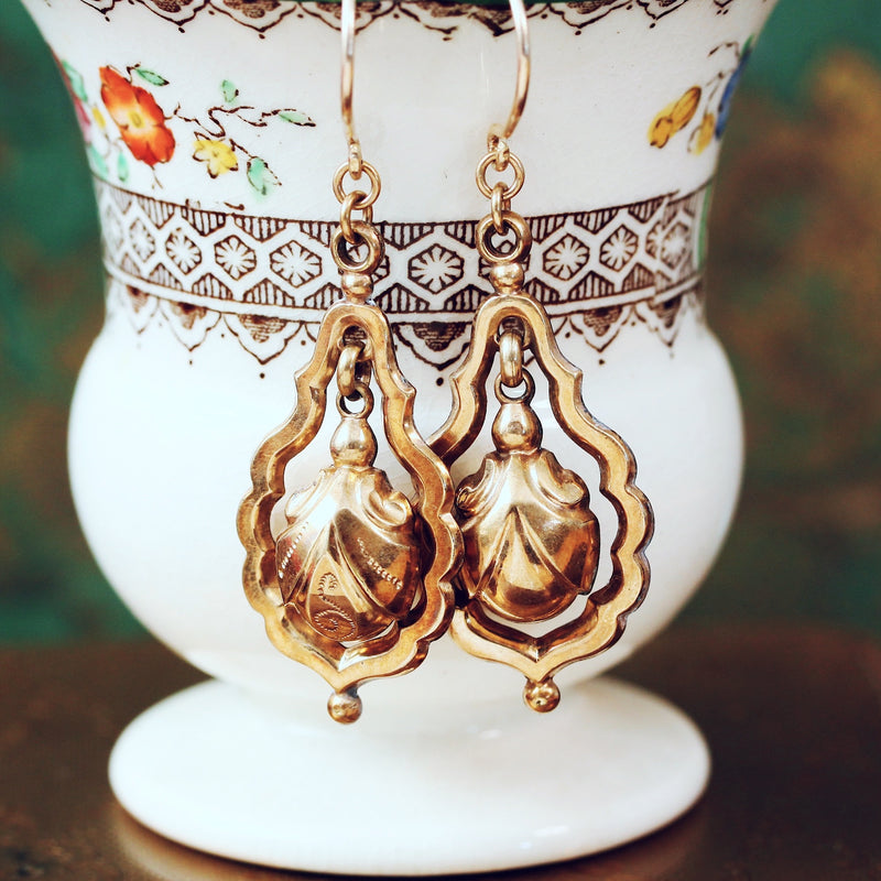 Victorian Gold Cased Drop Earrings