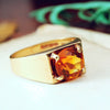 Stylish Vintage Date 1977 Citrine Cocktail Ring