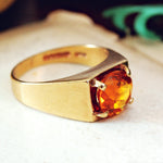 Stylish Vintage Date 1977 Citrine Cocktail Ring