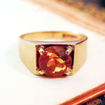 Stylish Vintage Date 1977 Citrine Cocktail Ring