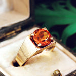 Stylish Vintage Date 1977 Citrine Cocktail Ring