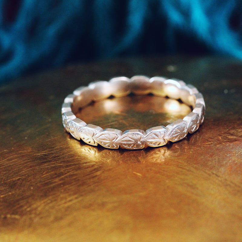Matching Pair Size J/4.75 1960's Platinum Wedding and Eternity Band