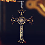 Antique Victorian Pique Tortoiseshell Cross