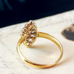 Circa 1900 Edwardian Marquise Diamond Cluster Ring