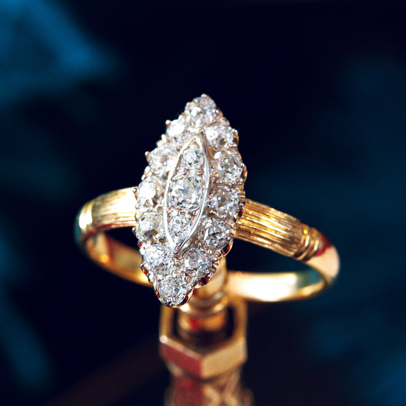 Edwardian Marquise Diamond Cluster Ring
