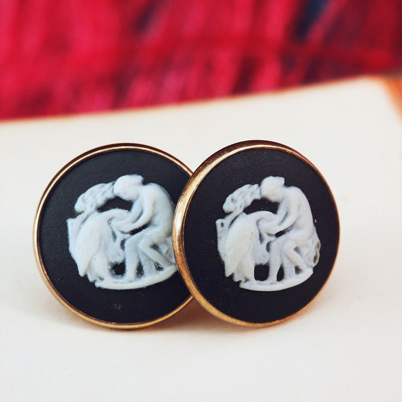 9ct Gold Wedgewood Earrings