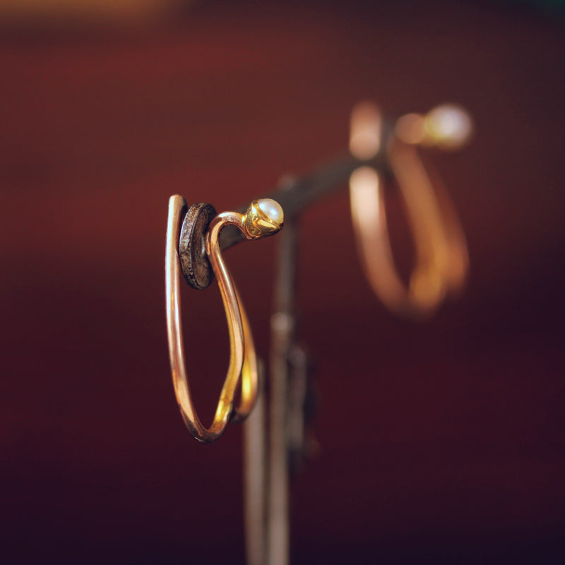 Original Edwardian Pearl Set Collar Clips