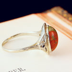 Vintage Continental Agate & Diamond Dress Ring
