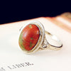 Vintage Continental Agate & Diamond Dress Ring