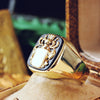 Handsome 14ct Gold & Onyx Shield Signet Ring