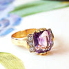 Vintage Amethyst & Diamond Cocktail Ring