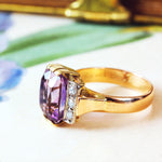 Vintage Amethyst & Diamond Cocktail Ring