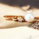 Delightsome Antique Pearl & Diamond Stick Pin