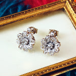 Breathtaking! Antique Floralette Diamond Stud Earrings