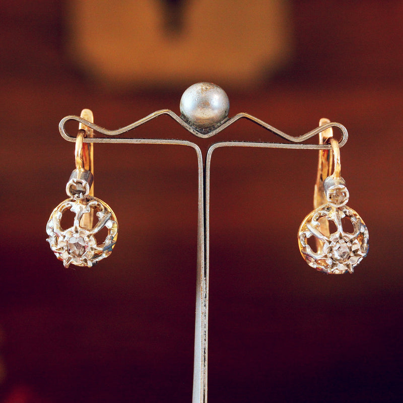 Vintage Rose Cut Diamond Earrings