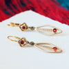 Vintage Continental Fitting Ruby Earrings