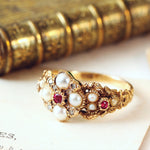 Georgian Style Pearl, Ruby & Diamond Ring