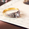 Art Deco 18ct Gold and Platinum Diamond Solitaire Ring