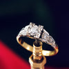 Vintage 1950's Art Deco Diamond Solitaire Engagement Ring