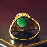 Exciting Vintage 1960's Jade Cocktail Ring